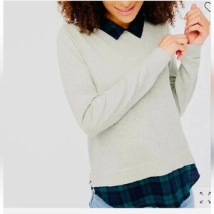 J CREW 100% Cotton Woven Collar/Hem In Blackwatch Plaid Lightweight Flannel XS